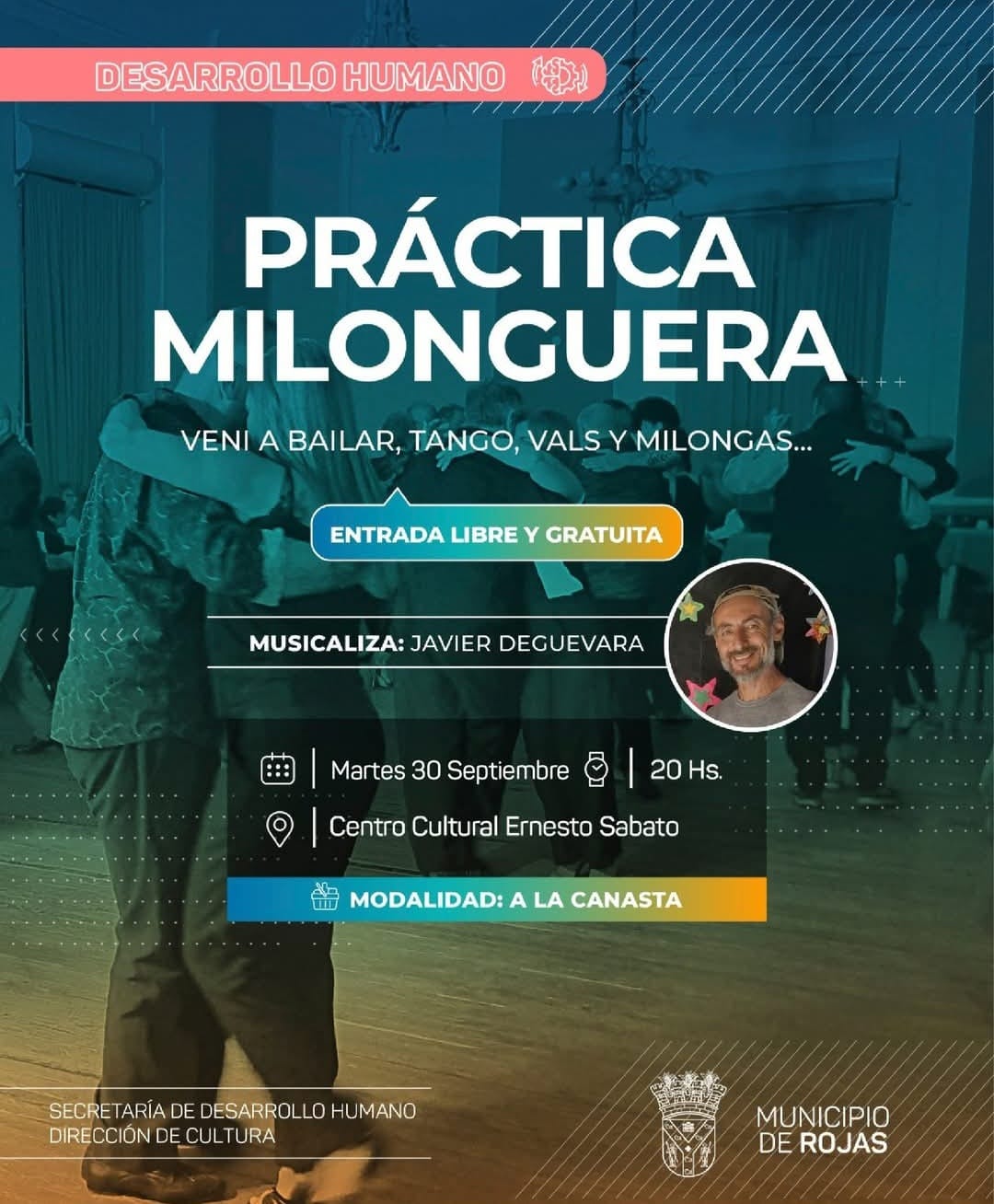Vamos a milonguear: tango, vals y cena a la canasta en Rojas