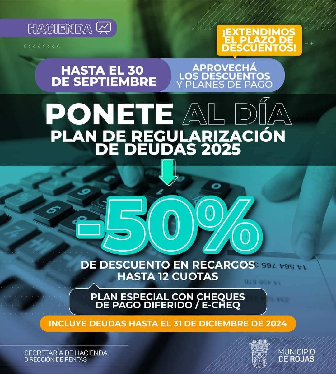 Rojas extiende descuentos para el pago de tasas y promueve obras con fondos municipales