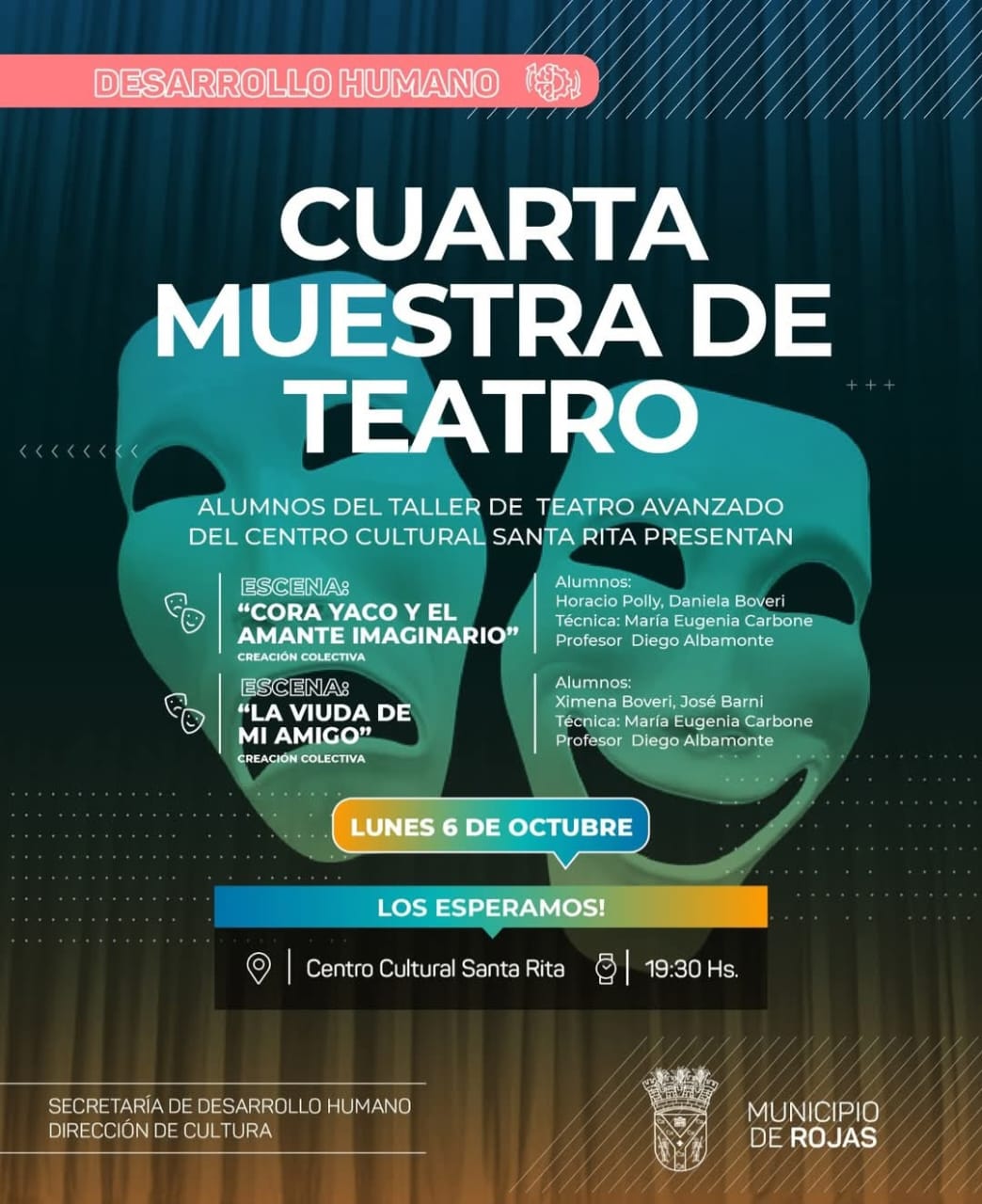 Los Teatros en Rojas y Carabelas confirmaron fechas para las muestras de los talleres de adultos