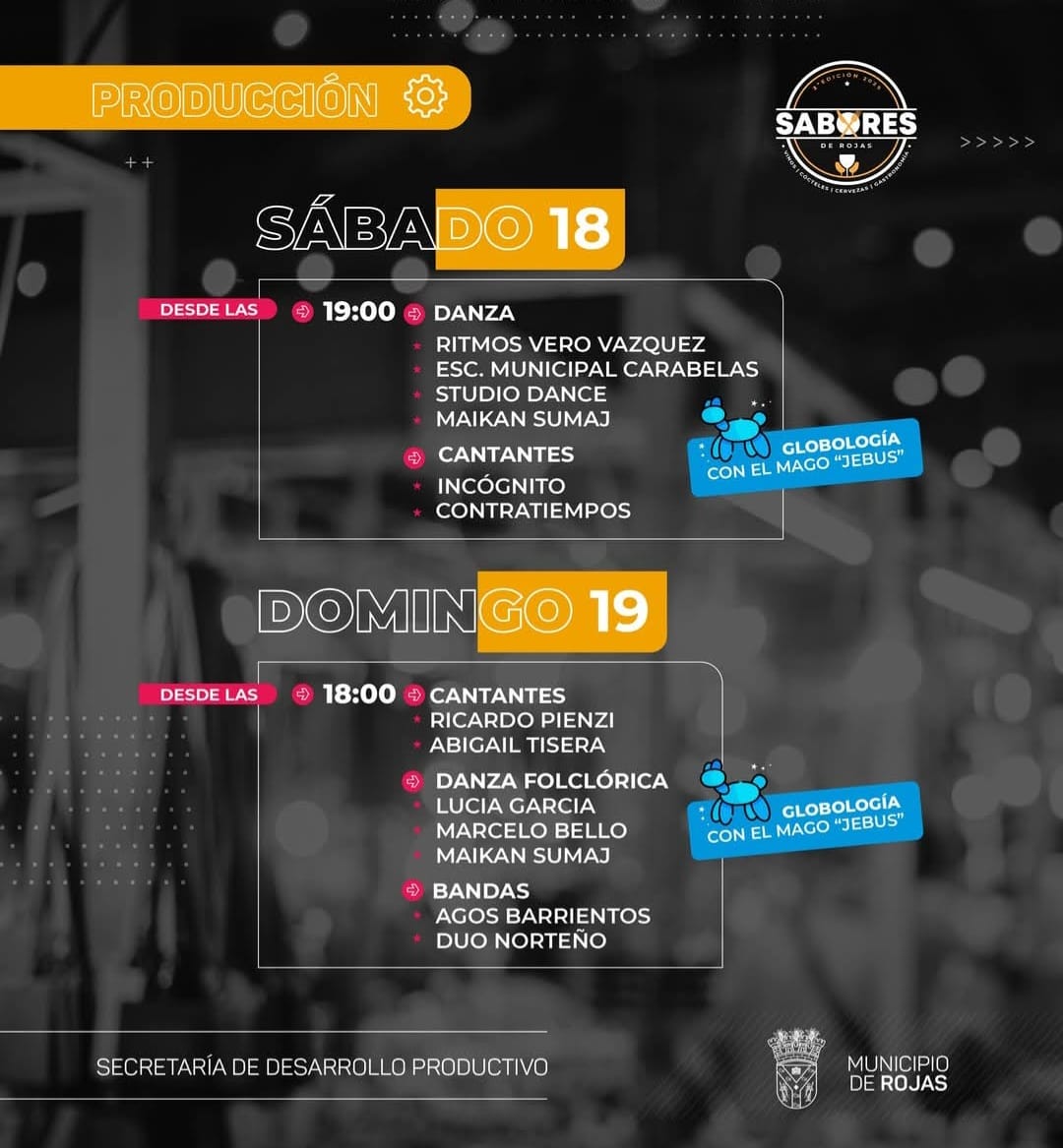 Rojas lanzó dos jornadas de música, gastronomía y arte local