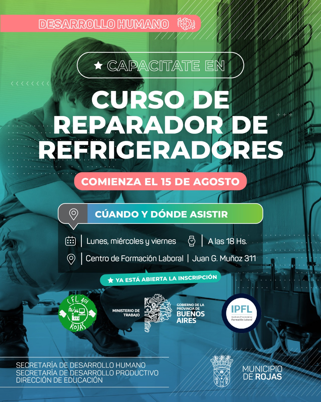 Se lanza en Rojas un nuevo curso de Reparador de Refrigeradores
