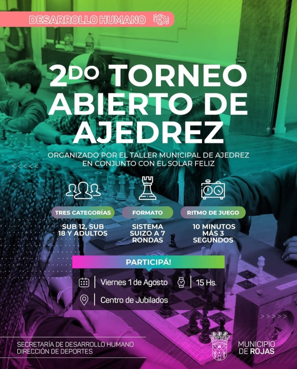 Segundo torneo abierto de ajedrez en el Centro de Jubilados este 1 de agosto