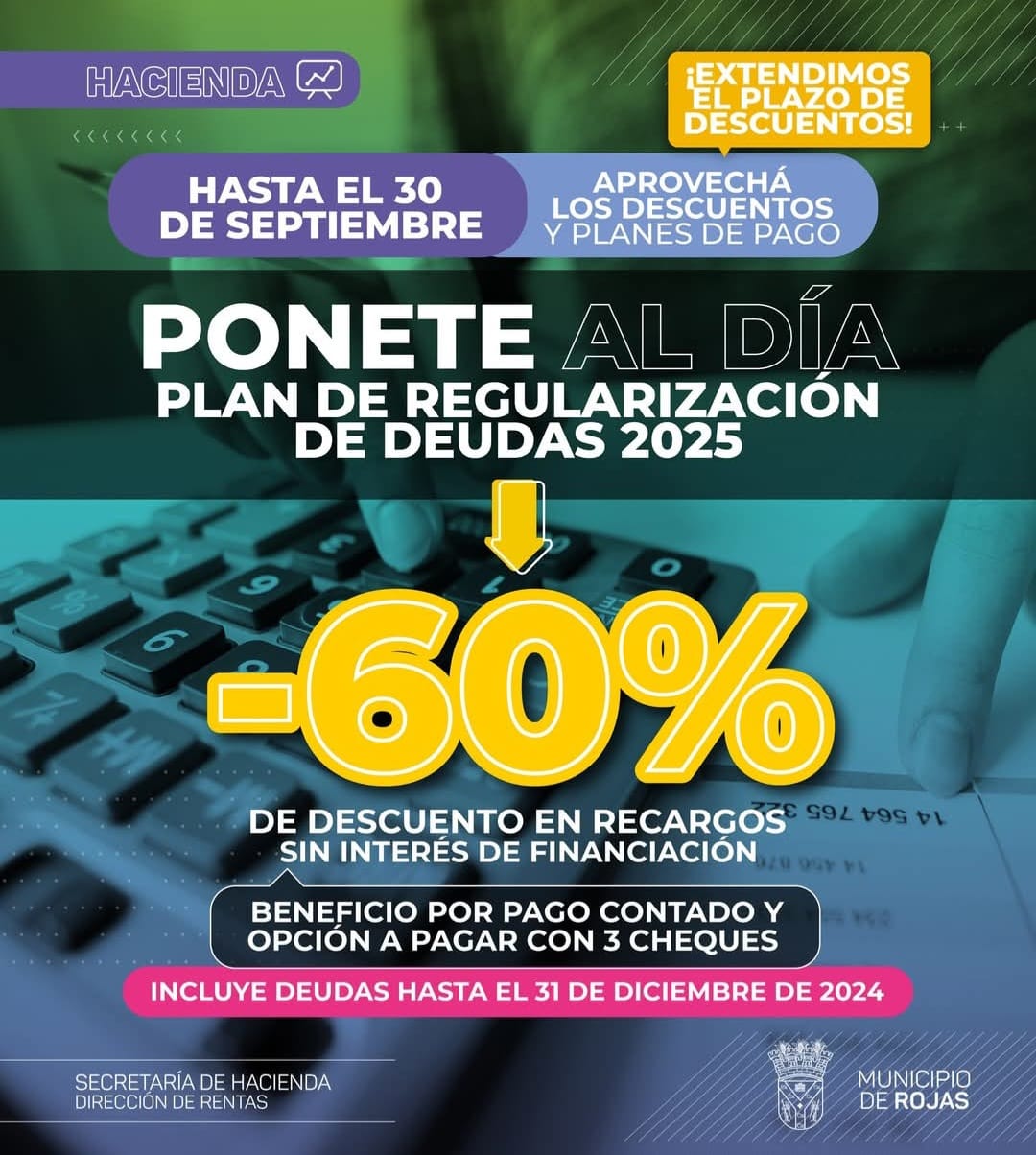 Rojas extiende descuentos para el pago de tasas y promueve obras con fondos municipales