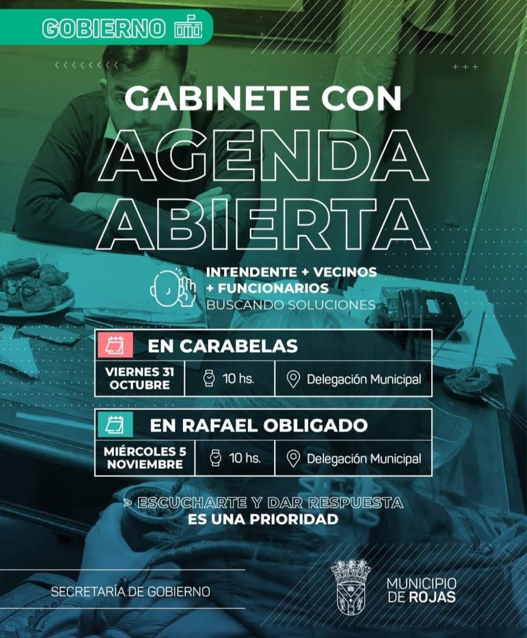 El intendente de Rojas mantiene agenda abierta en Carabelas y Rafael Obligado