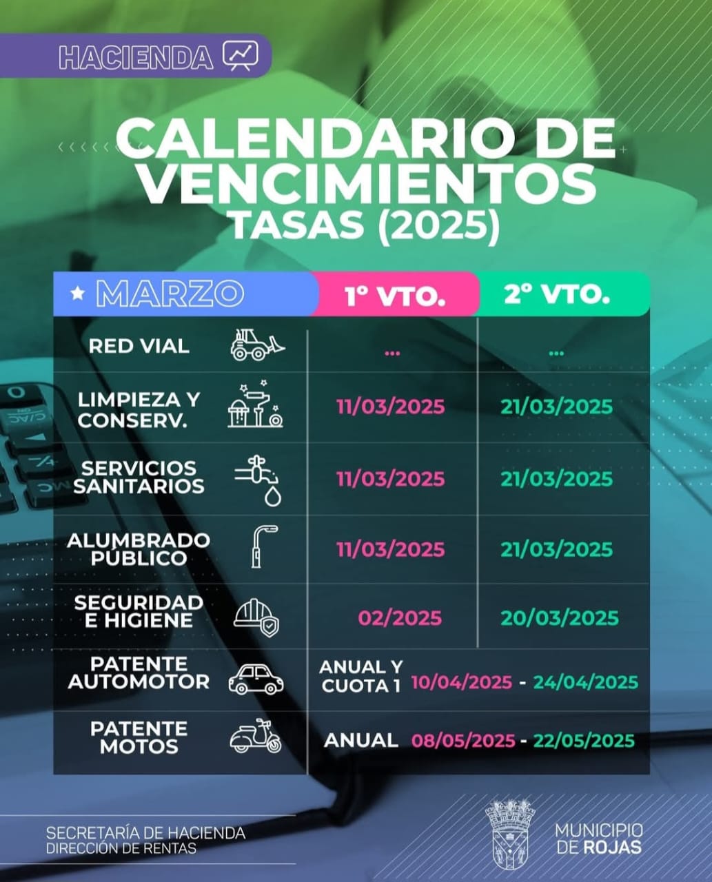 ¡No te pierdas los vencimientos de las tasas municipales! Asegurate los descuentos por pago al día