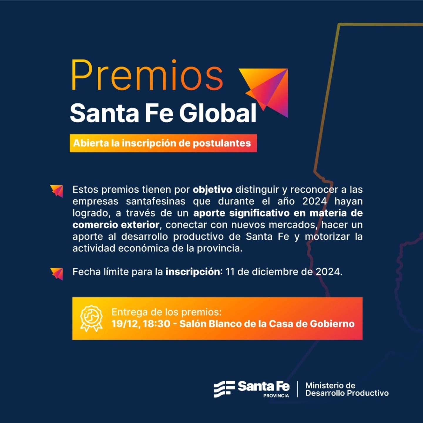 Santa Fe reconoce la innovación y el esfuerzo de las PyMEs exportadoras con un premio especial