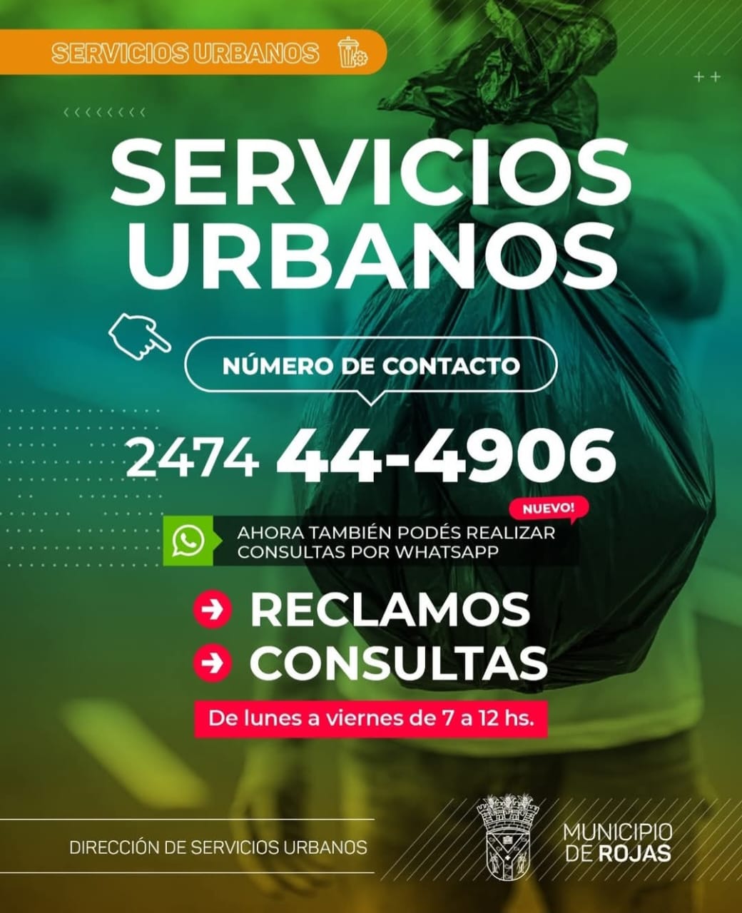 La Dirección de Servicios Urbanos ahora responde tus consultas por WhatsApp