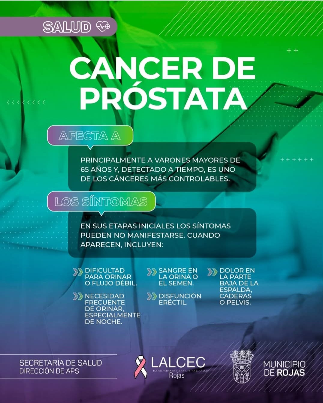 Campaña gratuita para detectar cáncer de próstata en mayores de 50 años: sumate desde el 4 de agosto