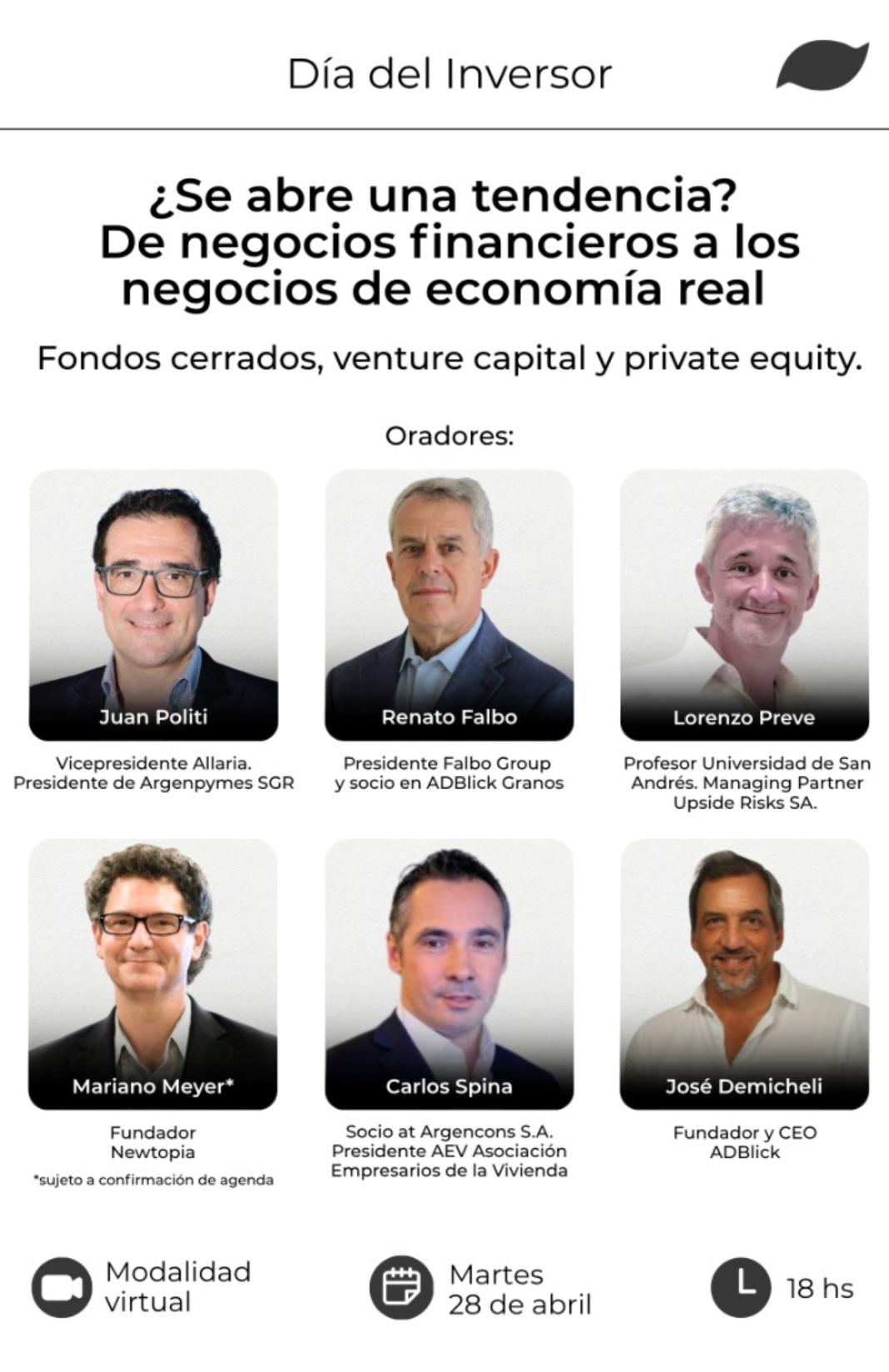 Charla virtual: De negocios financieros a los negocios de econom&iacute;a real. &iquest;Se abre una tendencia?