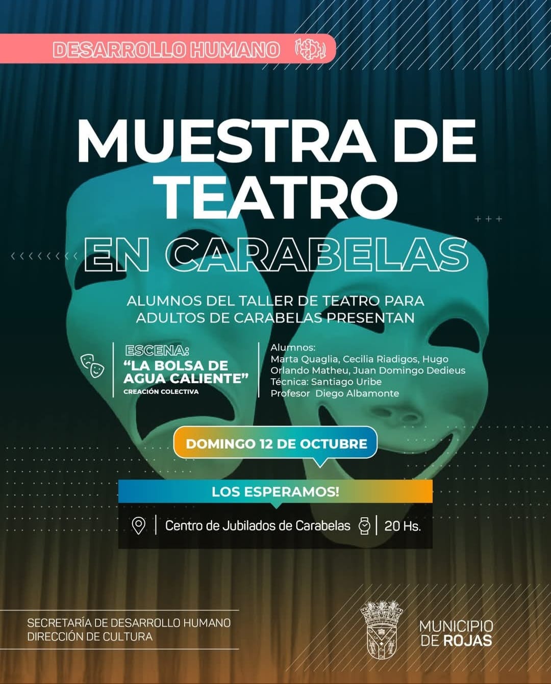 Rojas y Carabelas anuncian las muestras de sus talleres de teatro para adultos