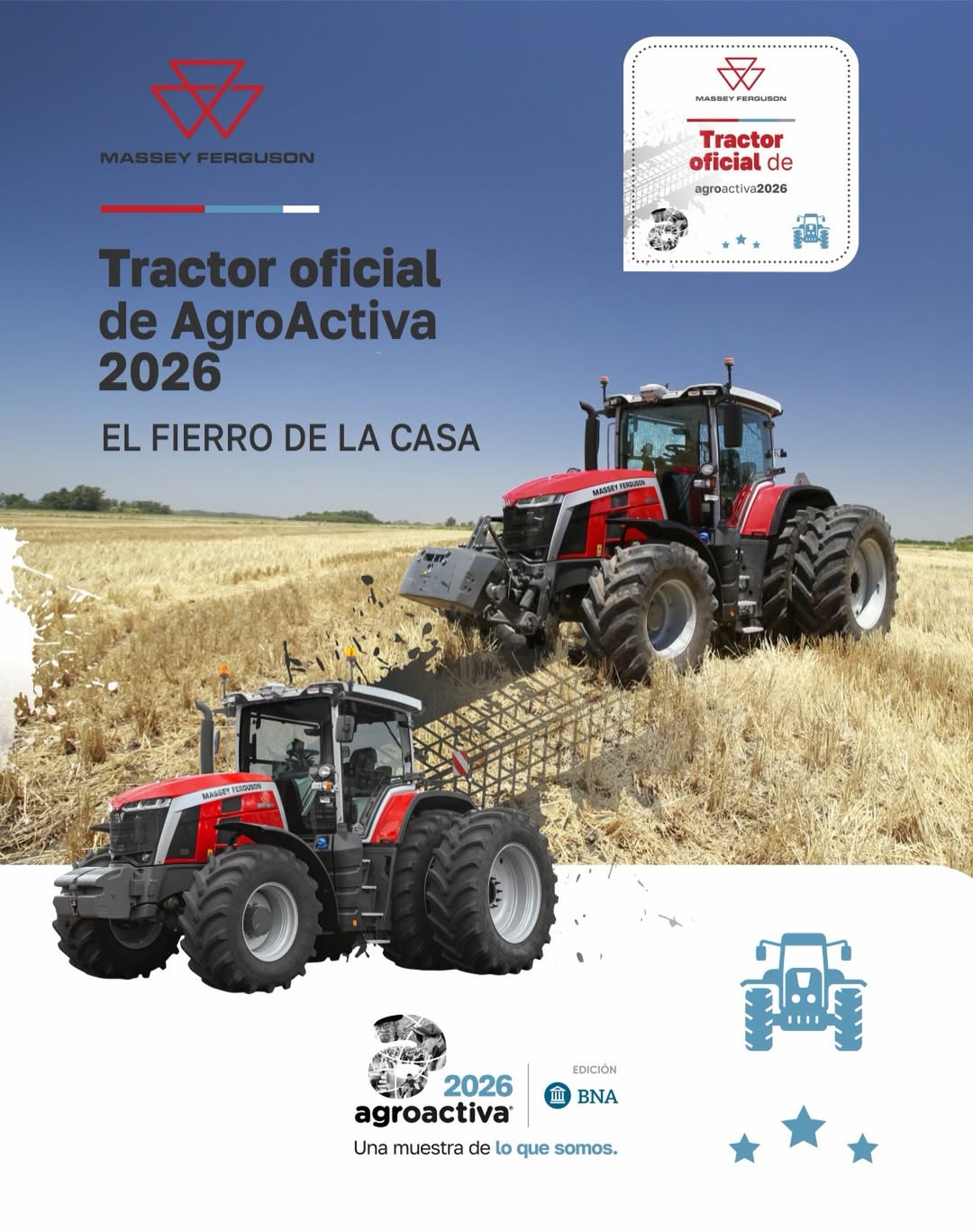 AgroActiva tendr&aacute; por primera vez un tractor oficial y ser&aacute; el Massey Ferguson 8S