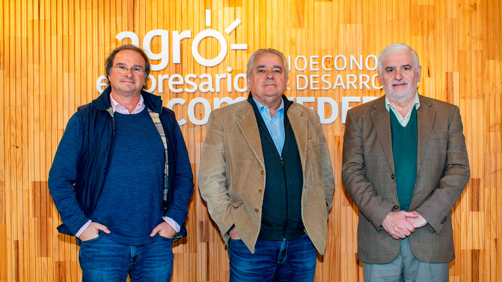 Juan Carrozzino, CEO de Agroempresario.com; Carlos Pallotti, Especialista en Desarrollo Tecnologico y Fernando Vilella, Director de Desarrollo Estratégico de Agroempresario.com