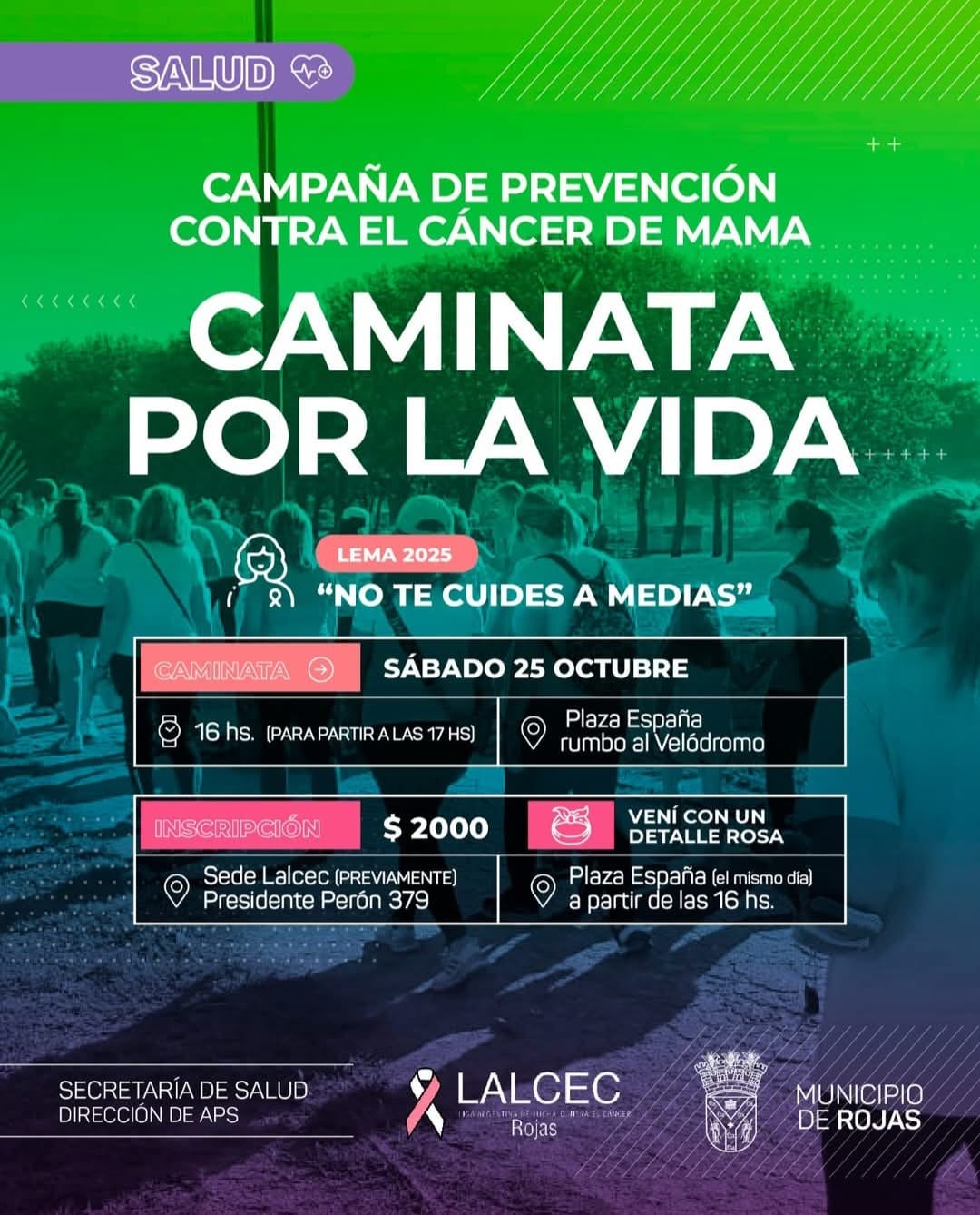 Rojas llevará a cabo la caminata por la Vida contra el Cáncer de Mama